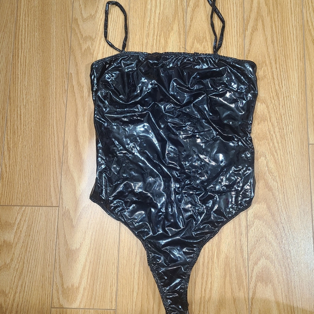Shiny Black Bodysuit
